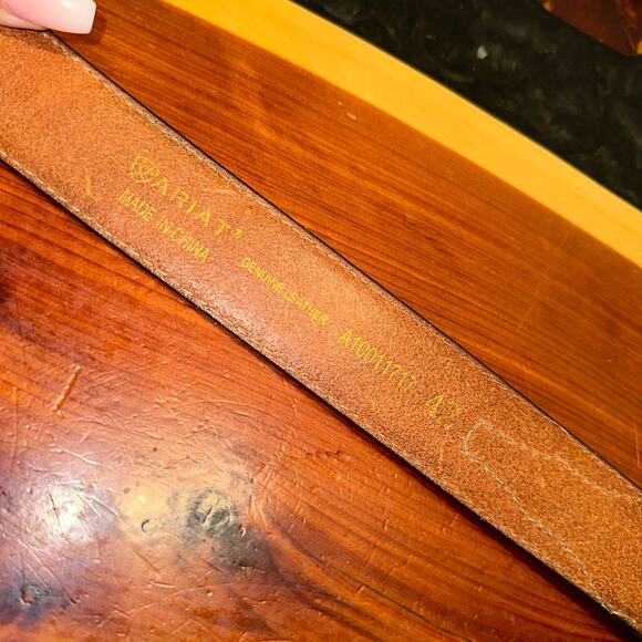 Ariat Brown Mens Western Genuine Leather Belt size 42 - Picture 6 of 6